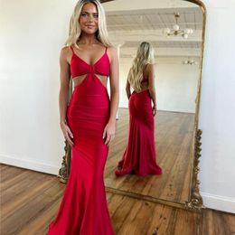 Party Dresses Red Long Mermaid Skirt Sexy Backless Evening Floor Length Prom Celebrity Banquet Gown Vestidos De Festa
