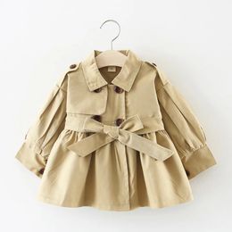 Jackets Fashion Baby Trench Coat Cotton Autumn Spring Girl Clothes Kids for Girls Coats Infant Outerwears Clothing 231116