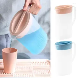 Hip Flasks Juice Pitcher With Lid Plastic Cold Jug Beverage Bucket Universal Portable Water Dispenser Kettle Brew For Kitche