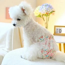 Dog Apparel Pet Briefs Pants Wraps Female Diapers For Heat Cycle Floral Design Reusable Washable Physiological Shorts Small Dogs