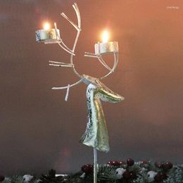 Candle Holders 1 PCS Table Decoration Elk-Candle Holder Christmas Decor El Restaurant Iron For Birthday Party