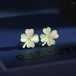 Stud Earrings Classic Four-Leaf Clover For Women Trendy Elegant Jewellery S925 Silver Needle Prevent Allergy Banquet