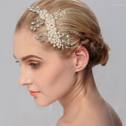 Headpieces Simulated Pearls Silver Colour Hair Combs For Women Bride Girls Wedding Accessories Handmade Crystal Princess Head Jewellery
