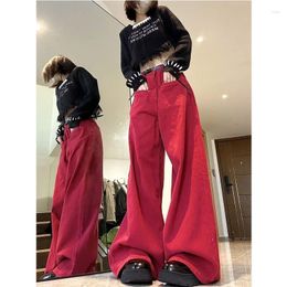 Women's Jeans Y2K Vintage Wide Leg Straight Cargo Pants Women Harajuku Baggy Femme Trousers Fashion Tie Dye Pink High Waist