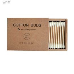 Cotton Swab 200PCS/Box Double Head Cotton Swab Women Makeup Cotton Bamboo Sticks Ears Cleaning Health Care Cleaning ToolL231116