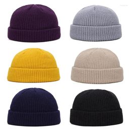 Berets Mens Hats Slouch Beanie Hat Knitted Baggy Skull Cap Black Beanies For