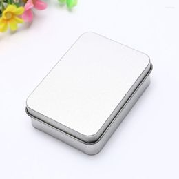 Storage Bottles 6 Pcs/Lot Silvery Frosted Tinplate Box Outdoor Portable Small Iron Case Hairpin Card Ornament Dustproof