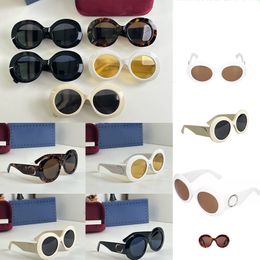 Womens retro round frame sunglasses fashionable color changing mirrors mens luxurious white frame sunglasses high quality and multi color options GG1647S