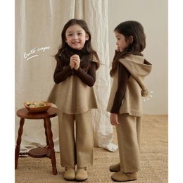 Winter Rabbit Ears Knitting Baby Girl Clothes Hooded Girls Toddler Girls Clothes Girl Long Coat For Girls Fall Cute 201106
