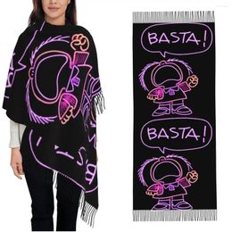 Scarves Womens Tassel Scarf Mafalda Neon Basta Large Winter Warm Shawl Wrap Cute Daily Wear Pashmina