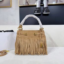 Luxury Designer Bag Teen Conti Shoulder Crossbody Leather Tote Fashion Luxury Black Tassels Cross Body Bags Handbag