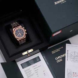 AP Swiss Luxury Watch Ap Royal Oak 26320or Men's Watch 18k Rose Gold Black Plate Automatic Mechanical Swiss Famous Watch Luxury Sports Watch Set with a Diameter of 41mm