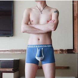Underpants Men's Underwear Separation Penis Pouch Boxer Briefs Breathable Shorts Male Testicle-raising Bulge Bag Panties