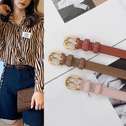 Belts Genuine Real Leather Fashion Women's Belt Trend Versatile Thin Denim Casual Pants Slim Fit