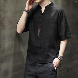 Men's T Shirts Summer Mens Solid Color Embroidered Casual Short Sleeve Youth Fashion Half Shirt.