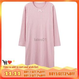 Women's Sleep Lounge Modal Chic Long Knitted Women Home Dress O Neck New Autumn Winter Solid Kaii Fashion Night Gown Woman Nightgown for Girls zln231116