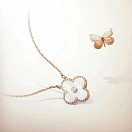 four leaf clover necklace Natural Shell Gemstone Gold Plated 18K designer for woman T0P Advanced Materials European size Jewellery classic style anniversary gift 022