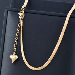 Pendant Necklaces Fashion Love Stainless Steel Women Temperament Light Luxury Gold Color Necklace Party Jewelry Gift