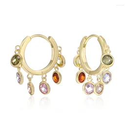 Dangle Earrings Colorful Cubic Zirconia Beads Drop For Women Female Birthday Wedding Gift Present Brincos Jewelry Accessory