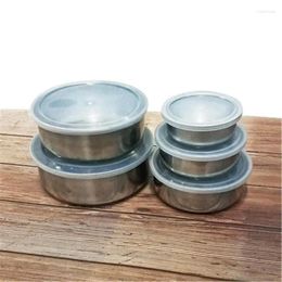 Bowls 5pcs Stainless Steel Nesting Mixing Bowl Set Stackable Cooking And Storage Containers Lunch Boxes Home Kitchen Organizers