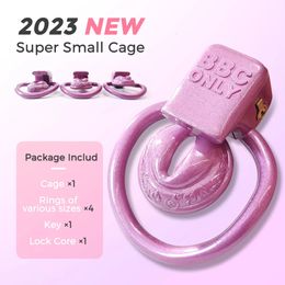 Vibrators BBC Only CD TS Super Small Pussy Vaginal Chastity Cage Devices 4Rings Ladyboy Male Cock Cage Penis Ring Lock BDSM Men'S Sex Toys 231116