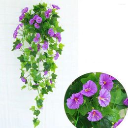 Decorative Flowers Artificial Morning Glory Silk Flower Wall Decor Outdoor Wedding Garden Simulated Hanging For Home