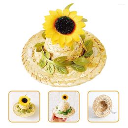 Dog Apparel Mini Mexican Hat Cosplay Accessories Cat Sunflower Strawhat Decor Pet Puppy Woven Beach