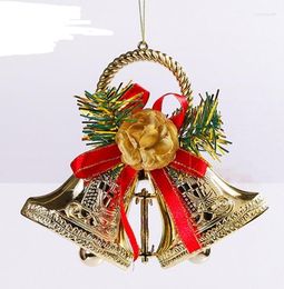 Christmas Decorations Pendant Drop Bells Ornaments Tree Hanging Party Decoration JINGLE Crafts 15CM Gold