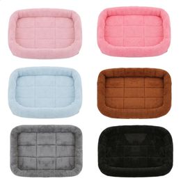 kennels pens Soft Plush Square Dog Bed Mat Beds for Dogs Cat Small Medium Large Pet Sleep Calming Pad Cat Dog Bed Cushion Pet Supplies 231116