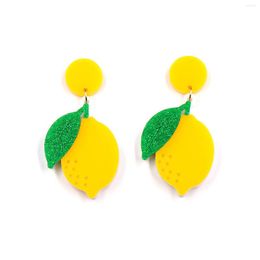Dangle Earrings Lemon Layered Acrylic Jewellery For Women