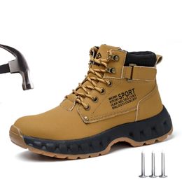 Safety Shoes WOUDHONY Work Safety Boots For Men Waterproof Indestructible Work Shoes Anti-smash Anti-puncture Safety Shoes Steel Toe Footwear 231116