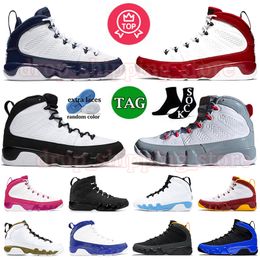 OG Designer 9s Jumpman 9 Outdoor Basketball shoes Athletic Space Jam University Blue Fire Red University Gold Mens Womens Sneakers trainers jogging Dhgate size 36-47