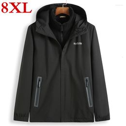 Men's Down Plus Size 8XL Winter Jacket Men 2 In 1 Parka Thermal Coats Outwear Thick Warm Patchwork Fleece Hooded Windproof Overcoat