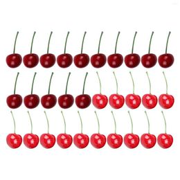 Party Decoration 30pcs Garlands Fake Cherry Realistic Po Props Compact Artificial Fruit Model Wedding Supplies Kitchen DIY Craft Widely Use