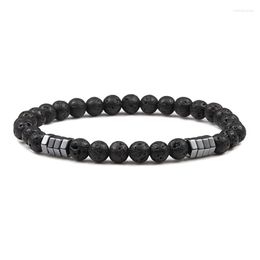 Strand Men Bracelets Fashion Geometric Beads Classic Natural Stone Tiger Eye Black Onyx Lava Bracelet&Bangle For Male Charm Jewelry