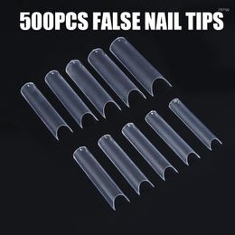 False Nails 500PCS Fake Nail Artificial On Long Clear/white Coffin Art Tips Manicure Press