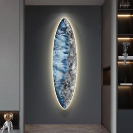 Wall Lamps Nordic Lamp Modern Art Oval Indoor Painting Led Hanging Home Living Room Decoration Accessories Light Interior