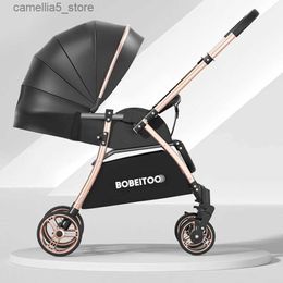 Strollers# High Landscape Baby Carriage Lightweight Foldable Two-way Newborn Baby Stroller Multifunctional Four Wheel Stroller Baby Car Q231116