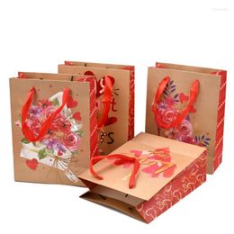 Jewelry Pouches Bags 2Set Valentine's Day Theme Rectangle Gift Paper With Handles For Party Favor Boxes Festival Gifts Packaging Shopping Wy