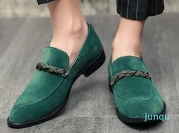 Shoes Handmade Solid Colour Faux Suede Classic Twisted Round Toe Low Heel Loafers DH932