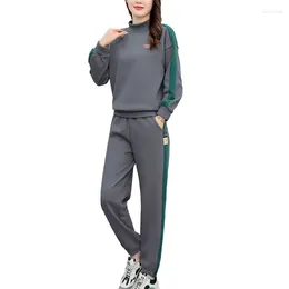 Women's Two Piece Pants Autumn Winter Sport Two-piece Set For Women 2023 Sweatshirt Tops And Sweatpants Female Warm Add Fleece To Thicken