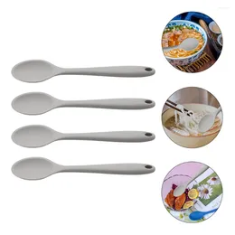 Bowls 4 Pcs Japanese Spoon Silicone Spoons Utensil Metal Cooking Baking Serving Soup Ladle Mixing Coffee