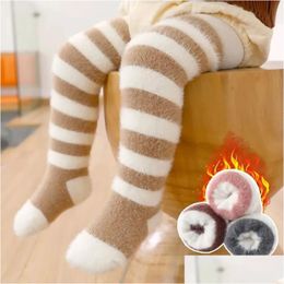 Kids Socks Winter Thick Warm Plush Baby Stockings Super Soft Knee High For Born Infant Toddler Boys Girls Long 0-3Years Old Drop Del Dh1Gy