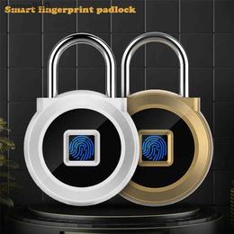 Smart Lock Fingerprint Padlock Smart Lock Travel Waterproof Backpack Door Locker Drawer Anti-theft Fingerprint LockL231116