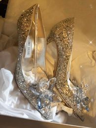 Elegant French Wedding Shoes Crystal High Heels for Brides