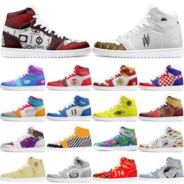 winter autumn Customised Shoes 1s DIY shoes Basketball Shoes black blue damping men 1 women 1 Hsome Anime Customised Character Sports Shoes Outdoor Shoes