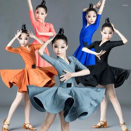 Stage Wear Latin Dance Costumes Children's Little Girls' Competition Regulations Performance Skirts Dresses