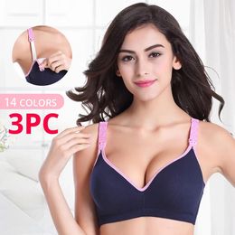 Maternity Intimates 3 Pcs Maternity Nursing Bras Breastfeeding Pregnant Women Cotton Sleep Underwear Pregnancy Bra Lactation Without Bones Clothing 230414