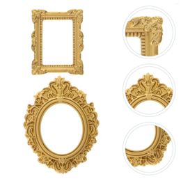 Frames 12 Pcs Po Frame Mini Retro Picture House Small Compact Resin DIY Holder Houses Ornament Tyres