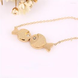 Chains ZRM Sweet And Lovely Fish Shaped Animal Pendant Necklace For Women Birthday Party